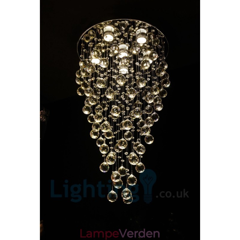 6 Lys Moderne K9 Krystal Rund Flush Mount Loftslampe