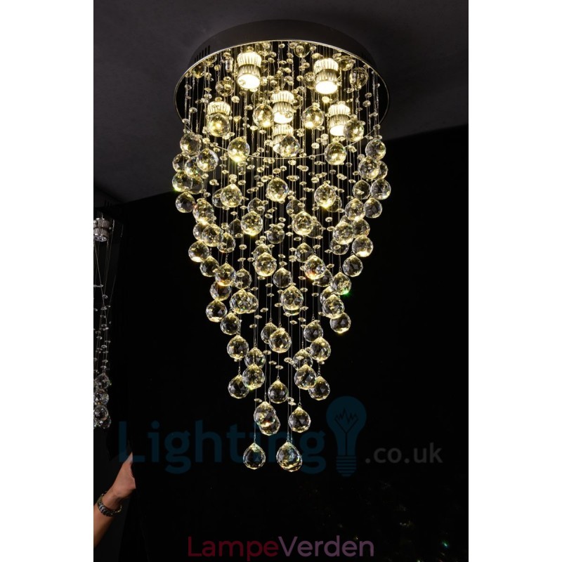 6 Lys Moderne K9 Krystal Rund Flush Mount Loftslampe