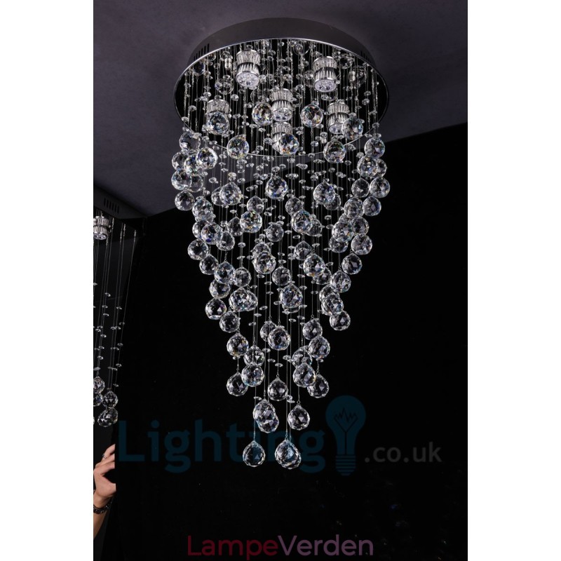 6 Lys Moderne K9 Krystal Rund Flush Mount Loftslampe
