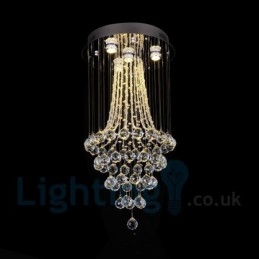 4 lys Moderne K9 Krystal Rund Flush Mount Loftslampe