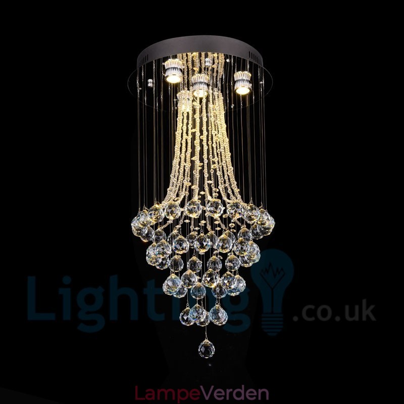 4 lys Moderne K9 Krystal Rund Flush Mount Loftslampe