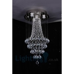 4 lys Moderne K9 Krystal Rund Flush Mount Loftslampe