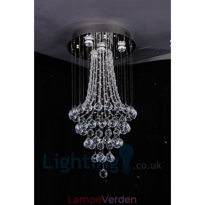 4 lys Moderne K9 Krystal Rund Flush Mount Loftslampe