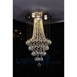 4 lys Moderne K9 Krystal Rund Flush Mount Loftslampe