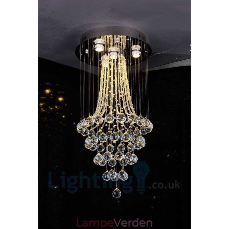 4 lys Moderne K9 Krystal Rund Flush Mount Loftslampe