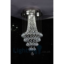 4 lys Moderne K9 Krystal Rund Flush Mount Loftslampe