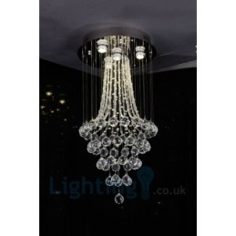 4 lys Moderne K9 Krystal Rund Flush Mount Loftslampe