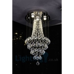4 lys Moderne K9 Krystal Rund Flush Mount Loftslampe