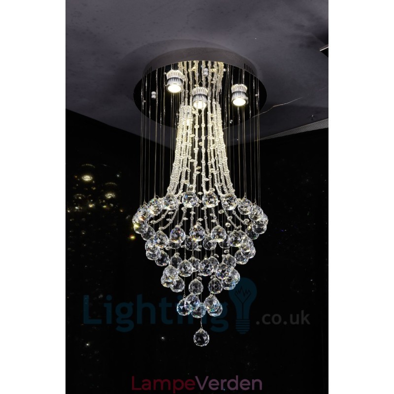 4 lys Moderne K9 Krystal Rund Flush Mount Loftslampe