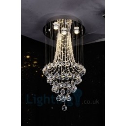 4 lys Moderne K9 Krystal Rund Flush Mount Loftslampe