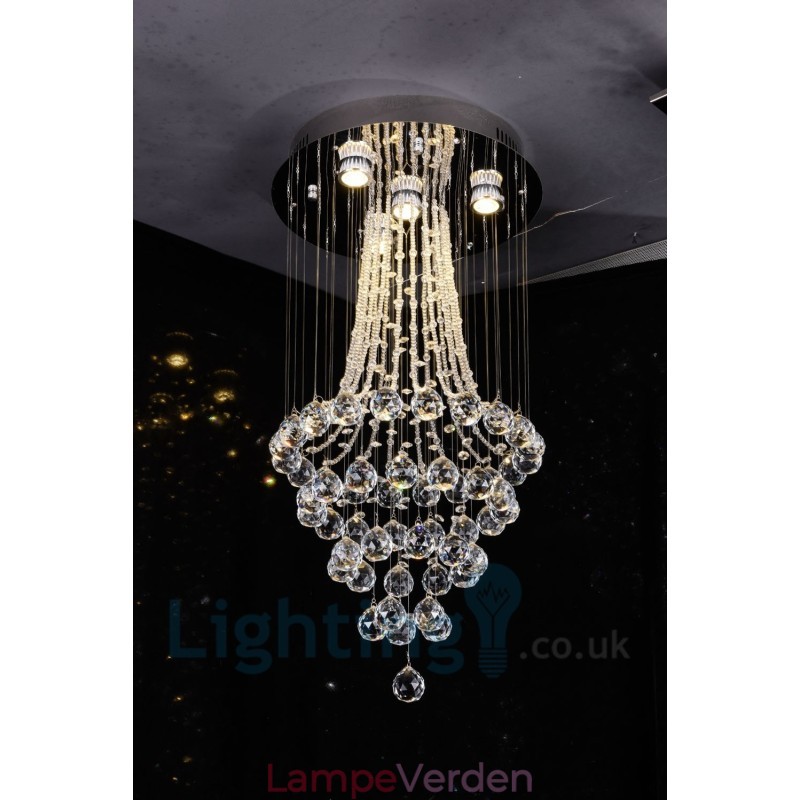 4 lys Moderne K9 Krystal Rund Flush Mount Loftslampe