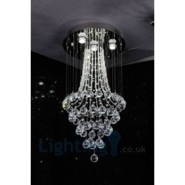 4 lys Moderne K9 Krystal Rund Flush Mount Loftslampe