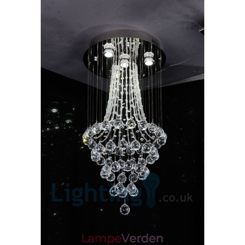 4 lys Moderne K9 Krystal Rund Flush Mount Loftslampe