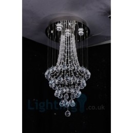 4 lys Moderne K9 Krystal Rund Flush Mount Loftslampe