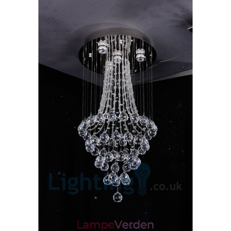 4 lys Moderne K9 Krystal Rund Flush Mount Loftslampe