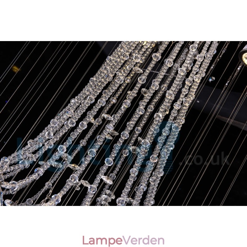 4 lys Moderne K9 Krystal Rund Flush Mount Loftslampe