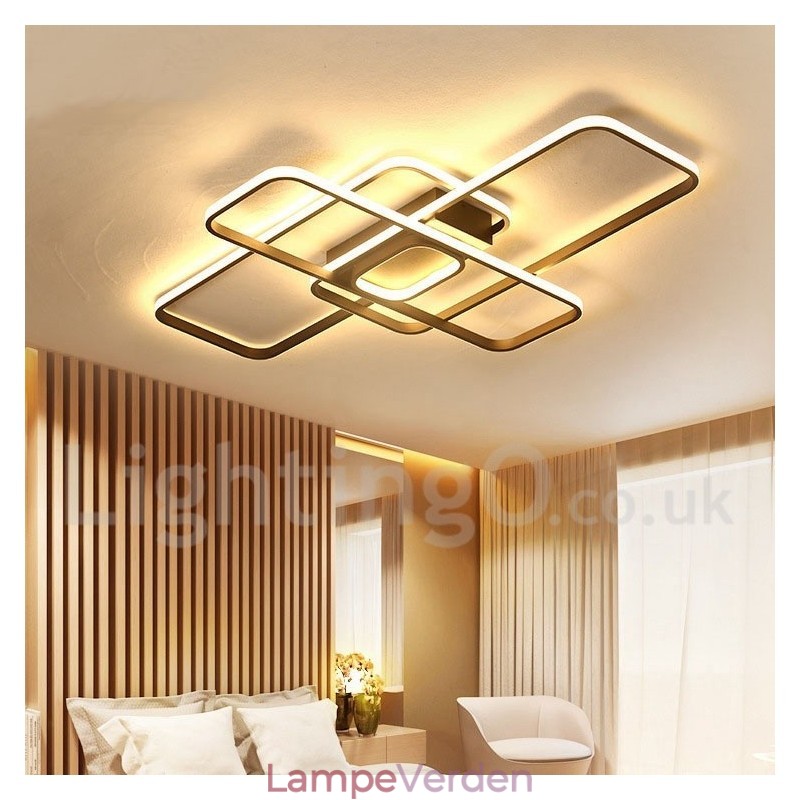 Moderne moderne aluminiumsmaleri Loftslampe Flush Mount Light med Remoter Dimmer kan også bruges som væglampe