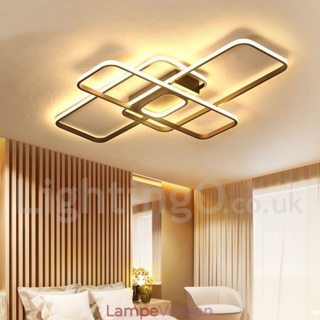 Moderne moderne aluminiumsmaleri Loftslampe Flush Mount Light med Remoter Dimmer kan også bruges som væglampe Moderne moderne aluminiumsmaleri Loftslampe Flush Mount Light med Remoter Dimmer kan også bruges som væglampe