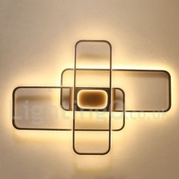 Moderne moderne aluminiumsmaleri Loftslampe Flush Mount Light med Remoter Dimmer kan også bruges som væglampe