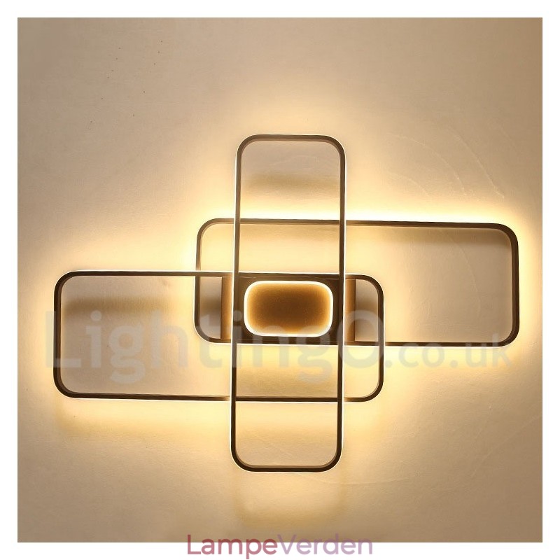 Moderne moderne aluminiumsmaleri Loftslampe Flush Mount Light med Remoter Dimmer kan også bruges som væglampe