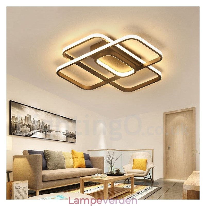 Moderne moderne aluminiumsmaleri Loftslampe Flush Mount Light med Remoter Dimmer kan også bruges som væglampe
