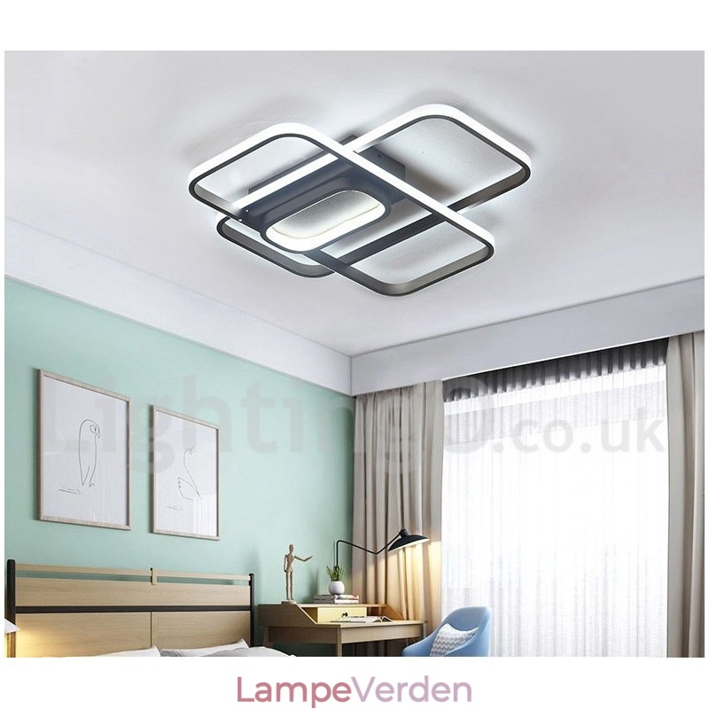 Moderne moderne aluminiumsmaleri Loftslampe Flush Mount Light med Remoter Dimmer kan også bruges som væglampe