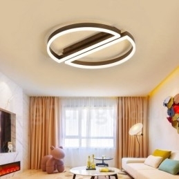 Rund moderne, moderne aluminiumsloftslampe Flush Mount Light med Remoter Dimmer kan også bruges som væglampe