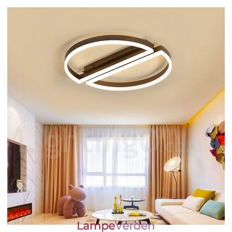 Rund moderne, moderne aluminiumsloftslampe Flush Mount Light med Remoter Dimmer kan også bruges som væglampe