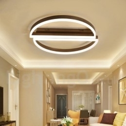 Rund moderne, moderne aluminiumsloftslampe Flush Mount Light med Remoter Dimmer kan også bruges som væglampe