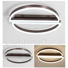 Rund moderne, moderne aluminiumsloftslampe Flush Mount Light med Remoter Dimmer kan også bruges som væglampe