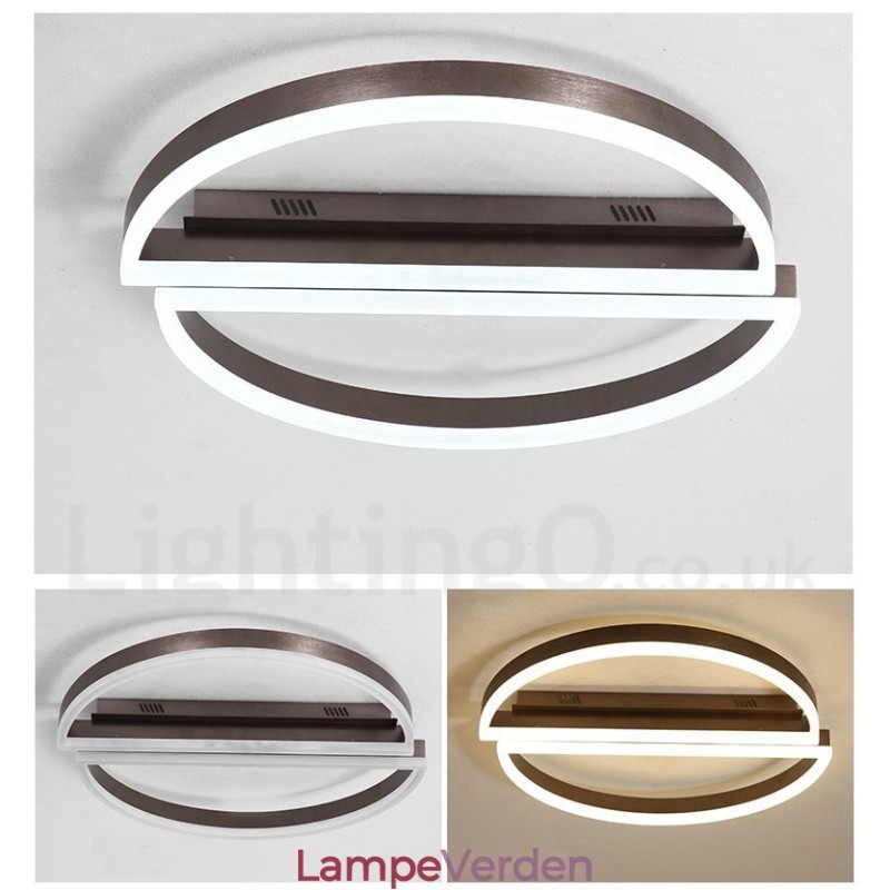 Rund moderne, moderne aluminiumsloftslampe Flush Mount Light med Remoter Dimmer kan også bruges som væglampe