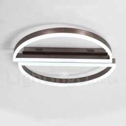 Rund moderne, moderne aluminiumsloftslampe Flush Mount Light med Remoter Dimmer kan også bruges som væglampe