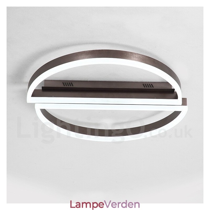 Rund moderne, moderne aluminiumsloftslampe Flush Mount Light med Remoter Dimmer kan også bruges som væglampe