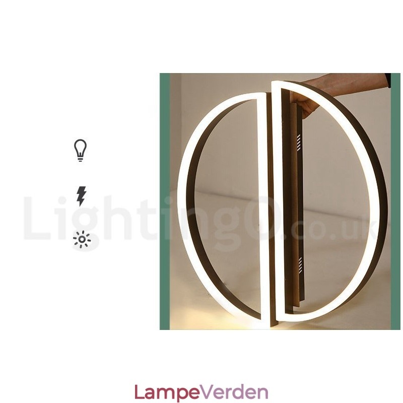 Rund moderne, moderne aluminiumsloftslampe Flush Mount Light med Remoter Dimmer kan også bruges som væglampe