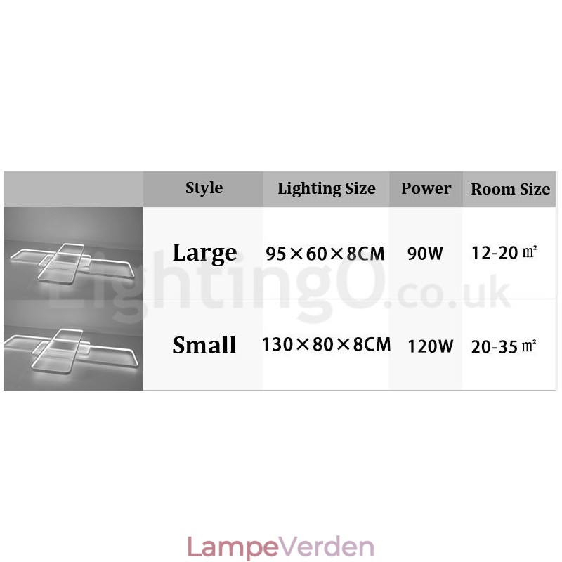 Moderne moderne aluminiumsmaleri Loftslampe Flush Mount Væglampe med Remote Dimmer til stuen Sengeværelse Kan også bruges som væglampe