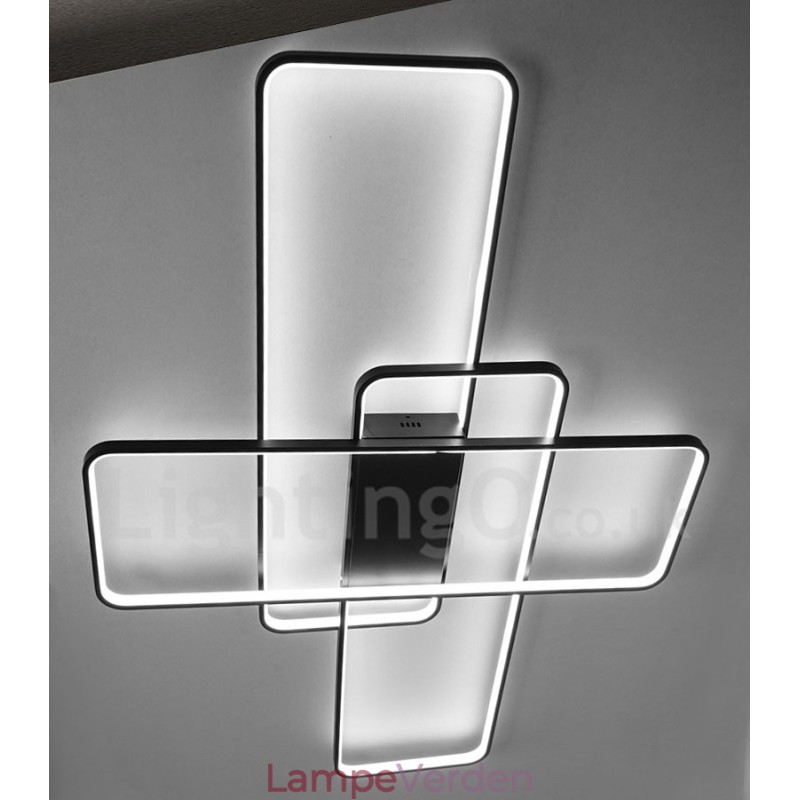 Moderne moderne aluminiumsmaleri Loftslampe Flush Mount Væglampe med Remote Dimmer til stuen Sengeværelse Kan også bruges som væglampe