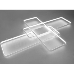 Moderne moderne aluminiumsmaleri Loftslampe Flush Mount Væglampe med Remote Dimmer til stuen Sengeværelse Kan også bruges som væglampe