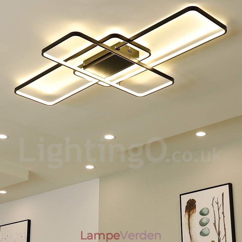 Moderne moderne aluminiumsmaleri Loftslampe Flush Mount Væglampe med Remote Dimmer til stuen Sengeværelse Kan også bruges som væglampe