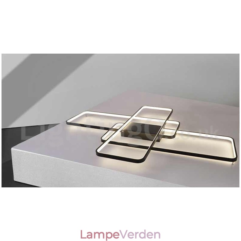 Moderne moderne aluminiumsmaleri Loftslampe Flush Mount Væglampe med Remote Dimmer til stuen Sengeværelse Kan også bruges som væglampe
