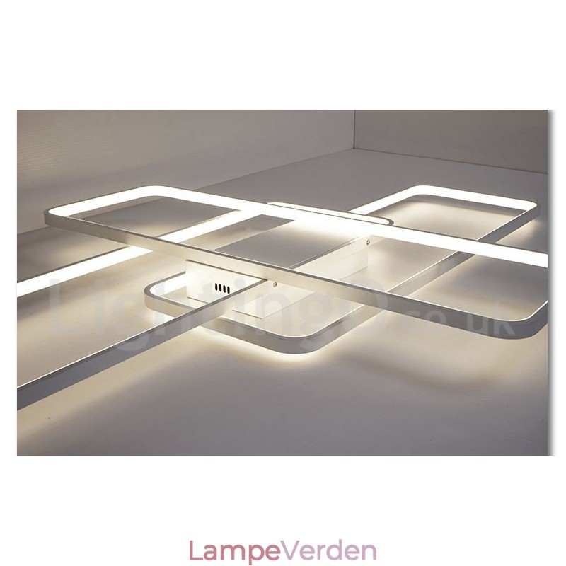 Moderne moderne aluminiumsmaleri Loftslampe Flush Mount Væglampe med Remote Dimmer til stuen Sengeværelse Kan også bruges som væglampe