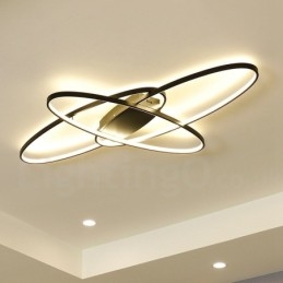 Dæmpbar Oval Moderne Moderne Loftslampe i Aluminium Flush Mount Lampe til Stue Sengeværelse Kan også bruges som væglampe
