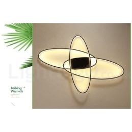 Dæmpbar Oval Moderne Moderne Loftslampe i Aluminium Flush Mount Lampe til Stue Sengeværelse Kan også bruges som væglampe