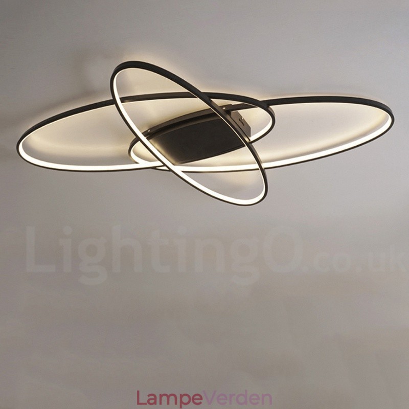 Dæmpbar Oval Moderne Moderne Loftslampe i Aluminium Flush Mount Lampe til Stue Sengeværelse Kan også bruges som væglampe