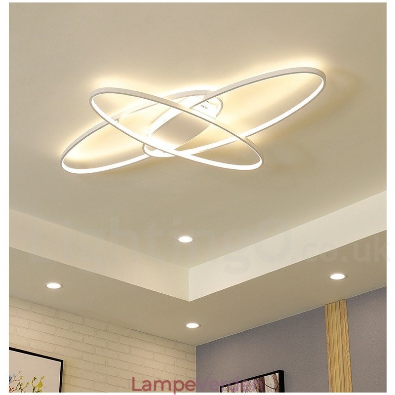 Dæmpbar Oval Moderne Moderne Loftslampe i Aluminium Flush Mount Lampe til Stue Sengeværelse Kan også bruges som væglampe