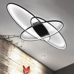 Dæmpbar Oval Moderne Moderne Loftslampe i Aluminium Flush Mount Lampe til Stue Sengeværelse Kan også bruges som væglampe