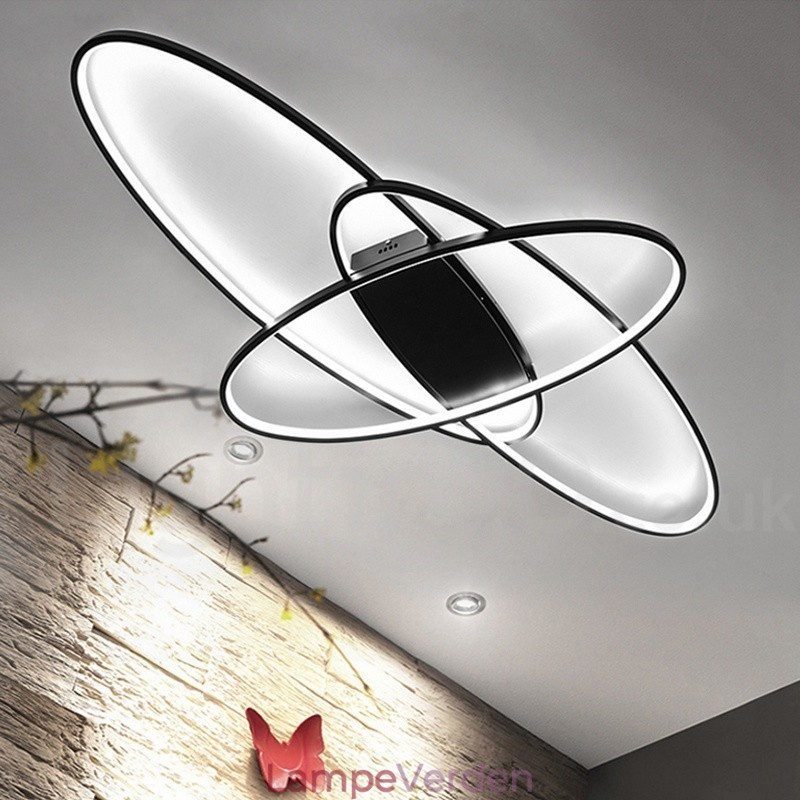 Dæmpbar Oval Moderne Moderne Loftslampe i Aluminium Flush Mount Lampe til Stue Sengeværelse Kan også bruges som væglampe
