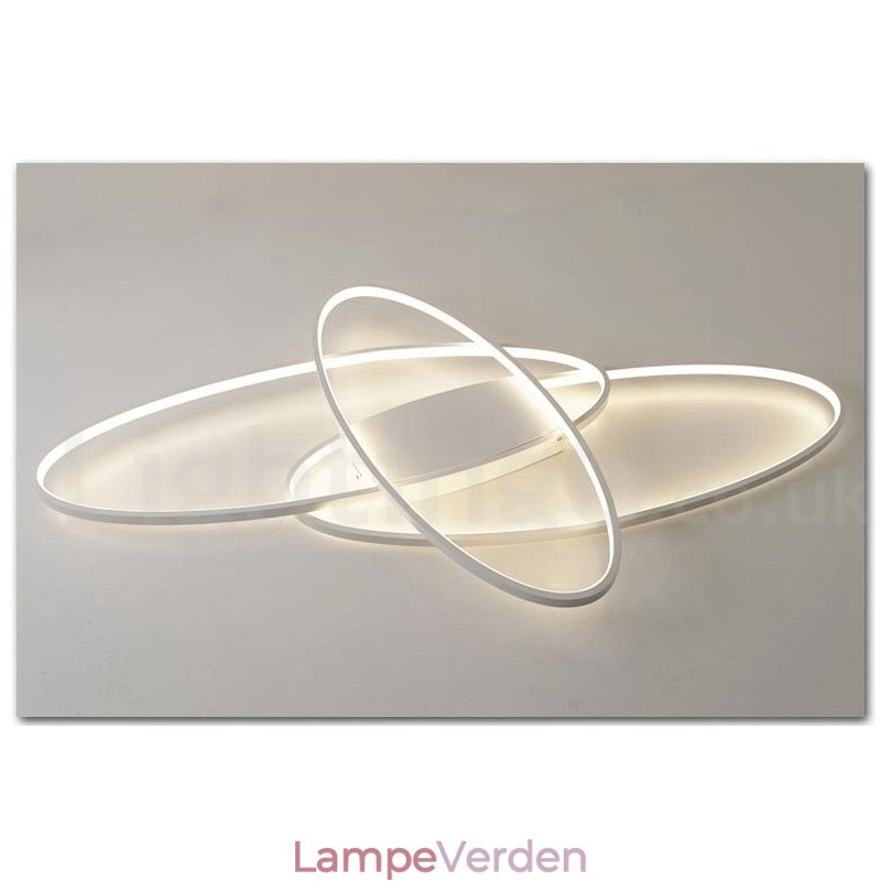 Dæmpbar Oval Moderne Moderne Loftslampe i Aluminium Flush Mount Lampe til Stue Sengeværelse Kan også bruges som væglampe