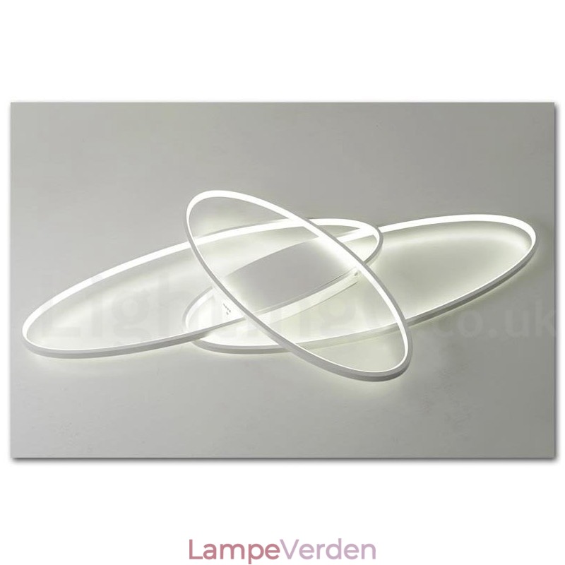 Dæmpbar Oval Moderne Moderne Loftslampe i Aluminium Flush Mount Lampe til Stue Sengeværelse Kan også bruges som væglampe