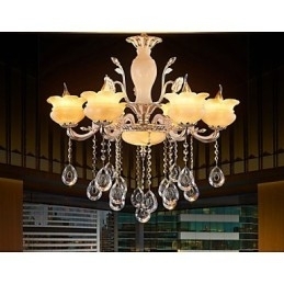 Jade Crystal Pendel lampe Candle Style lysekrone
