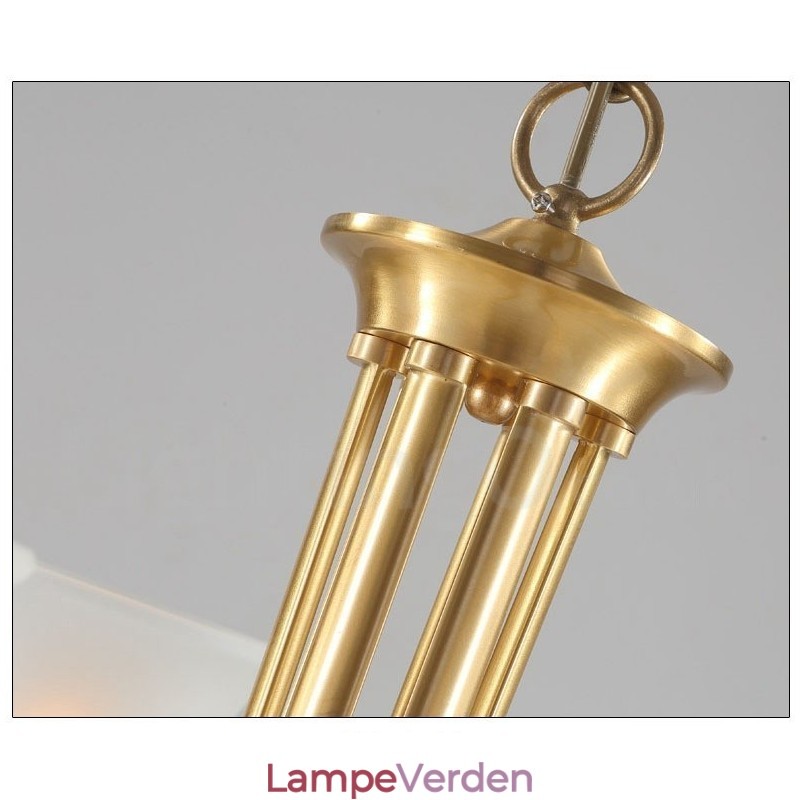 Ren messing Luksuriøs rustik retro vintage messing vedhæng lys lysekrone med glasskærme